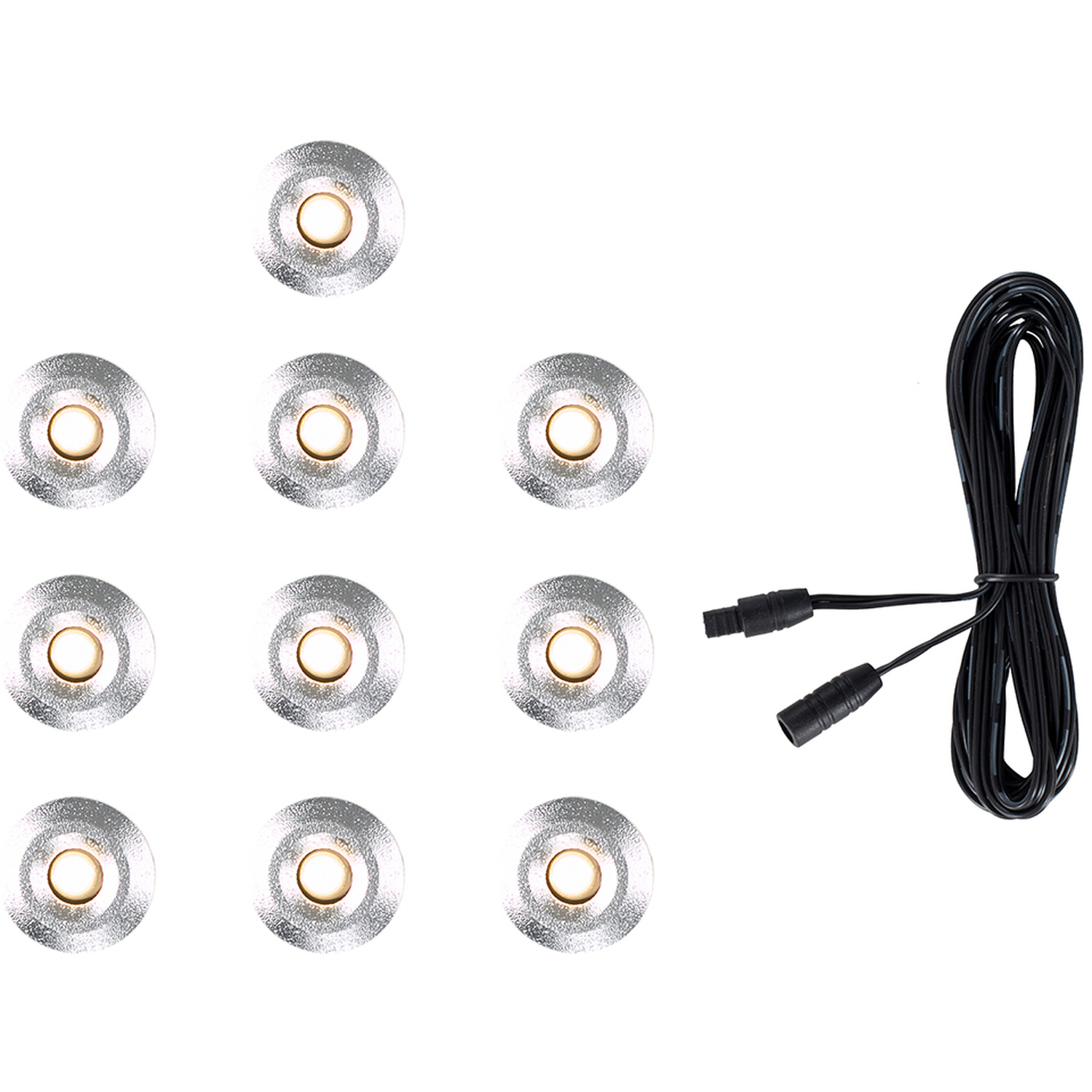 Image of Decking Lights 10 Pack Silver Outdoor&hellip;