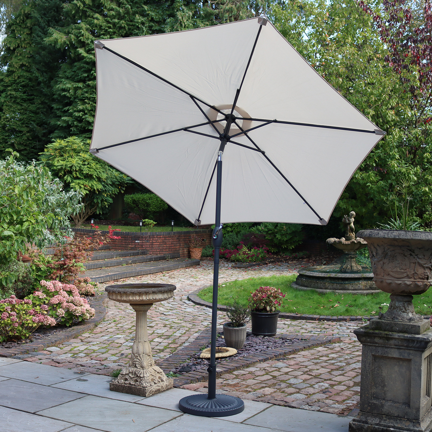Crank And Tilt Parasol Powder Coated Pole - Ivory 300cm
