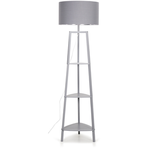Hiru 3 Tier Shelf Floor Lamp Metallic Drum Shade