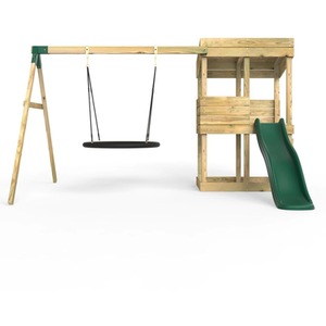 Brown / 223cm Wooden Lookout Tower Playhouse with 6ft Slide shot 5044307