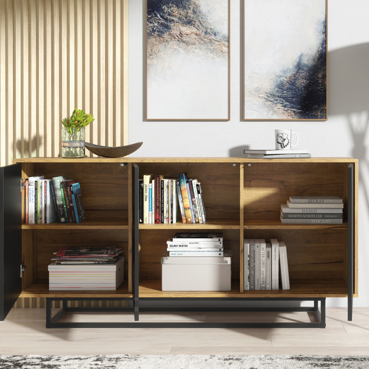Halo Loft Style Sideboard - Oak Black