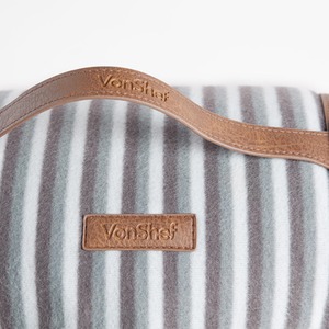 Grey / 220cm Picnic Blanket with Faux Leather Carry Handle shot 5183649