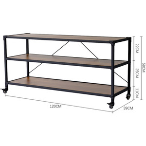 Portable Home Racks 3-Tier Mobile Wood Storage Rack