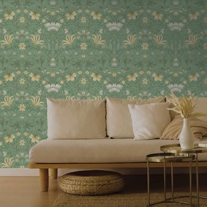 Vintage Floral Vines Leaves Botanical Floral Garden Wallpaper