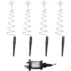 Set of 4 Light up Shaped Christmas Tree Path Lights with LEDs