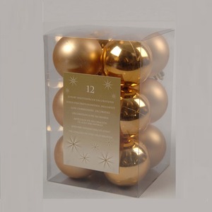 12 Gold Christmas Tree Baubles