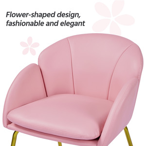 Simple Pink Yaheetech Flower Shape Vanity Chair Accent Chair shot 6213519