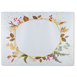 Autumn Flowers Glass Chopping Board