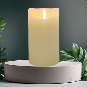 Flickering LED Battery Candle Flameless Realistic Cream Candle 18cm