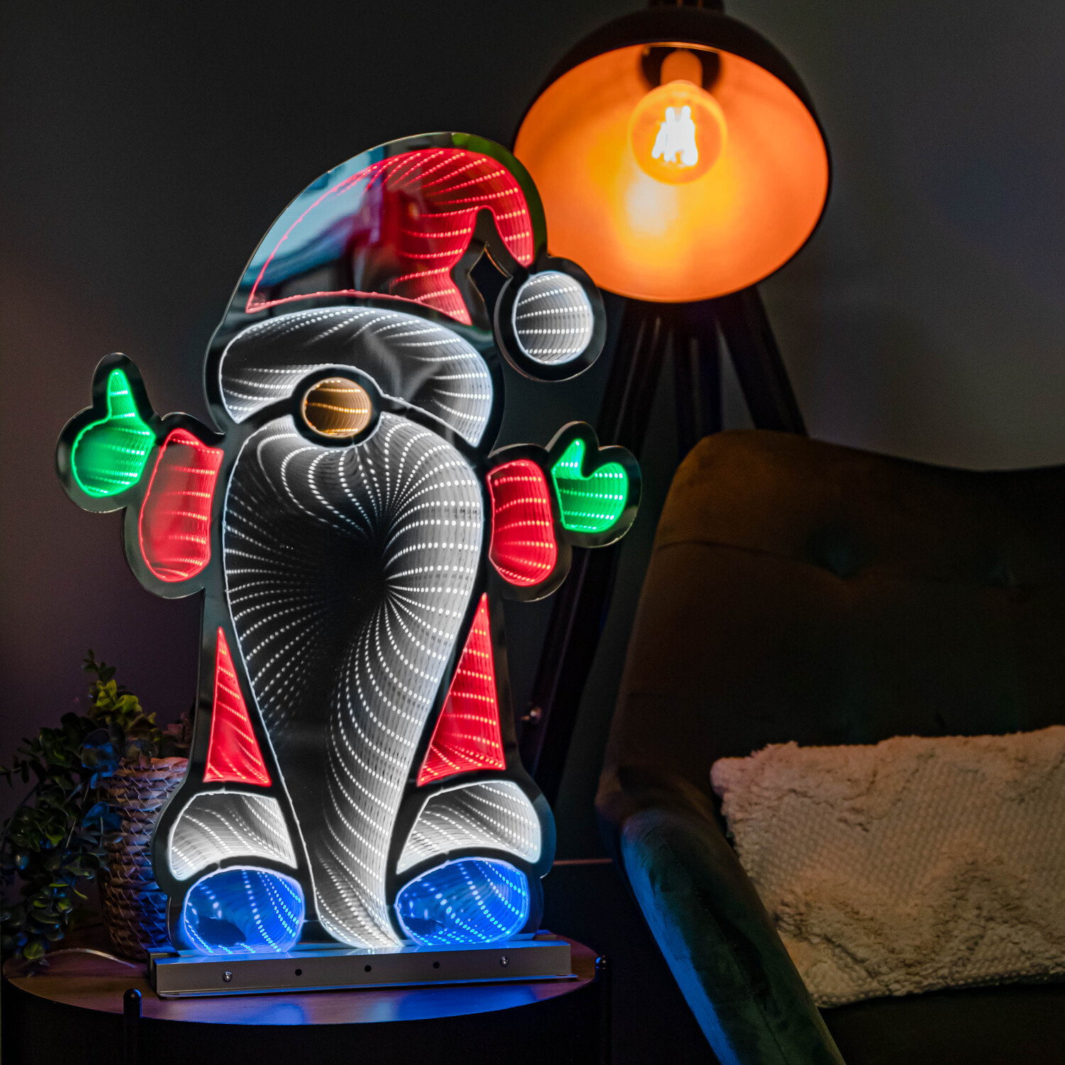 Infinity Christmas Santa on Metal Base with LEDs