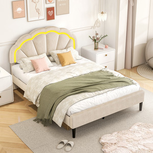 Upholstered LED Bed Frame