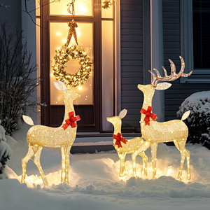 Outsunny Light Up Reindeer Christmas Decoration with LED Lights