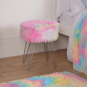 Fluffy Tie Dye Hairpin Stool