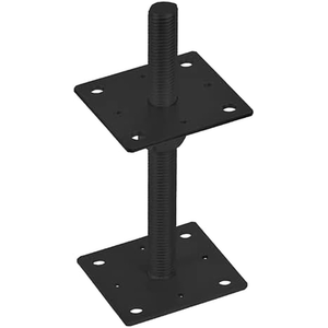 Black Heavy Duty Adjustable Pergola Post Support 80mm M24