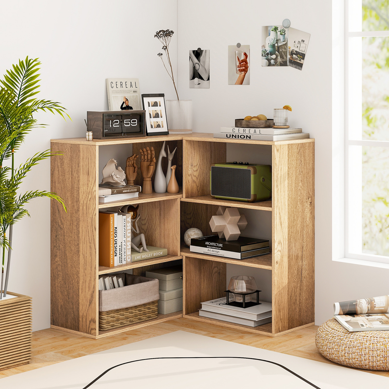3-Tier Irregular Open Back Bookcase