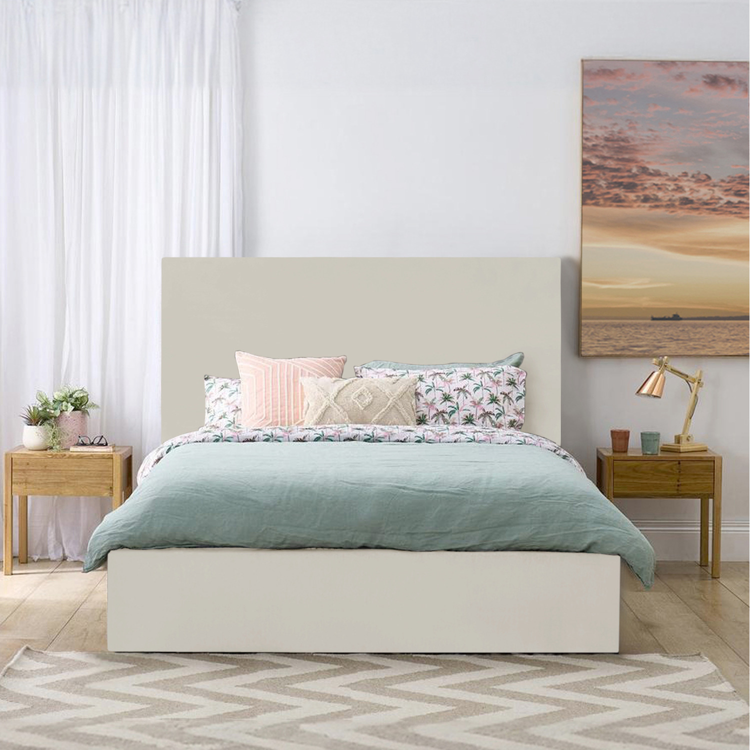 Plain Storage Bed - Orange Single