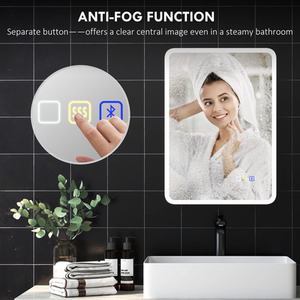 HOMCOM Bluetooth Bathroom Mirror with LED Lights Wall Mounted