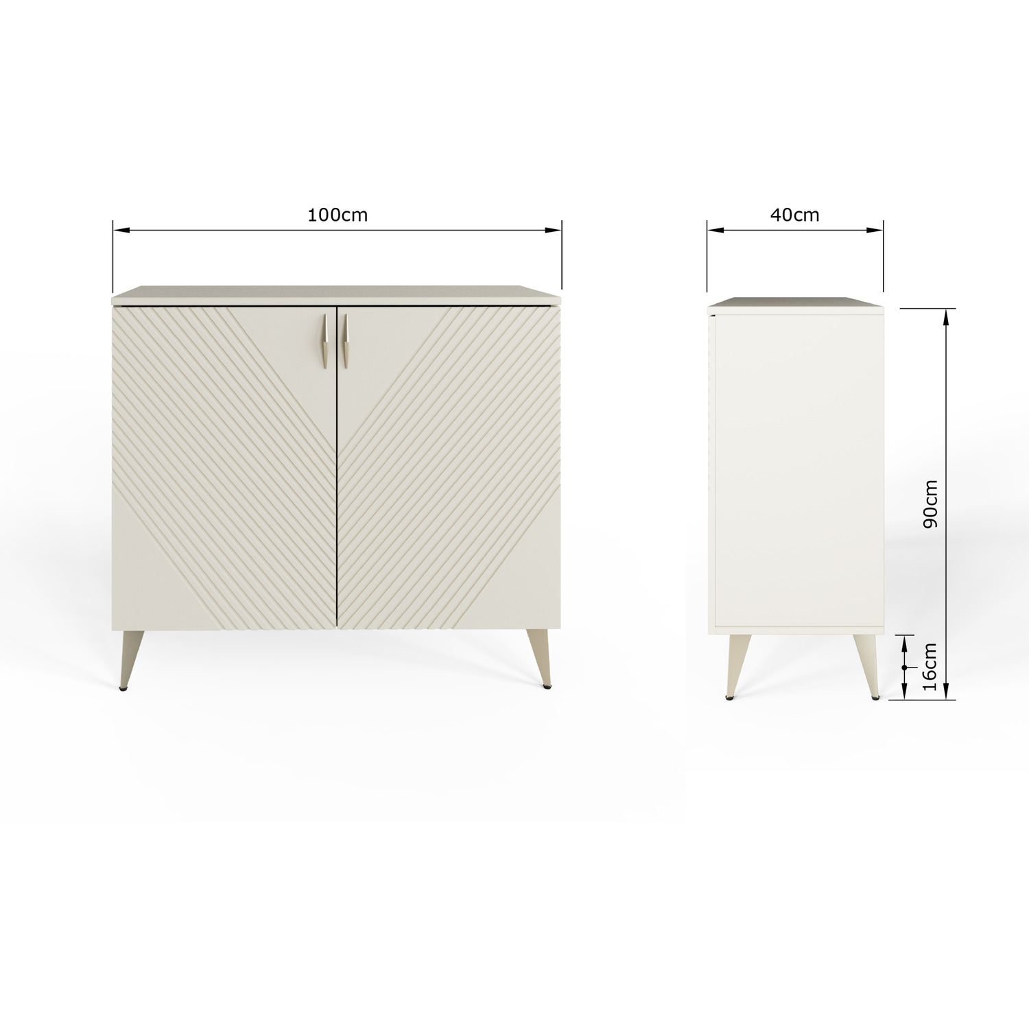 Ava Tall Sideboard - White