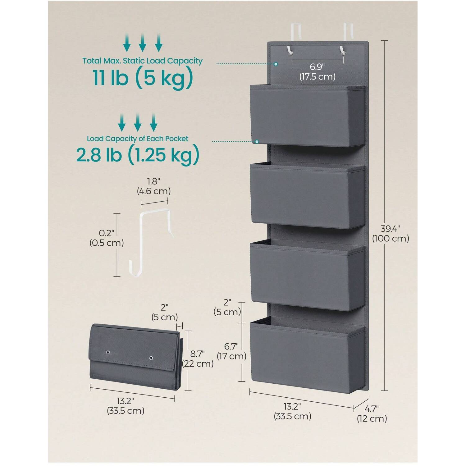 Image of SONGMICS Over Door Storage Organiser -&hellip;