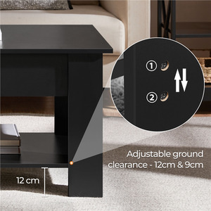 Black Yaheetech Lift Top Coffee Table with Hidden Storage shot 9915482