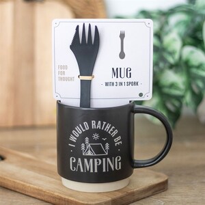 Camping Adventure Mug With 3-In-1 Spork For Outdoor Lovers