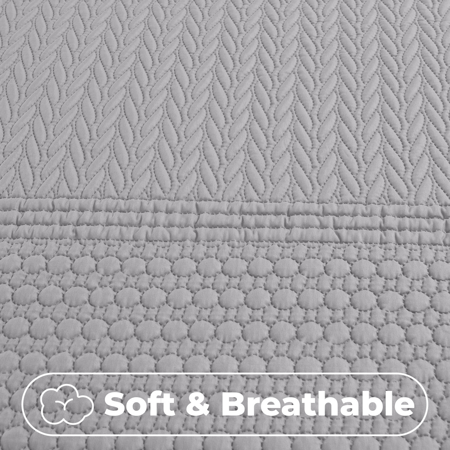 3d Embossed Allover Pattern Duvet Set - Grey Double