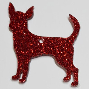 Glitter Smooth Haired Chihuahua Christmas Decoration