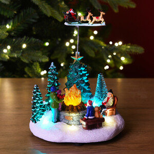 Rotating Santa Bonfire Scene