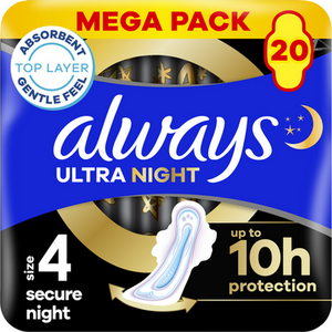 Pack of 20 Always Ultra Night Sanitary Pads