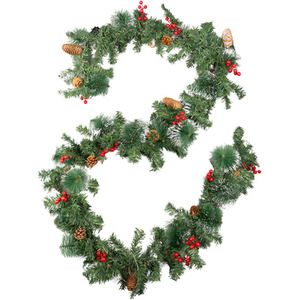 Green Christmas Pre-Lit Snow Effect Garland shot 11264633