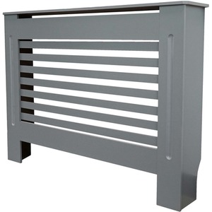 Matt Grey / 112cm Horizonal Slatted Radiator Cover shot 11273871