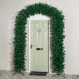 8ft Single Door Plain Green Christmas Tree Arch with 2000 Tips