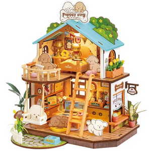Puppy's Cozy Villa House Miniature Kits for Kids and Family