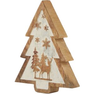Rustic Wooden Winter Forest Tree Decoration