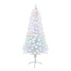 6FT Pre-Lit Artificial Christmas Tree with Foldable Metal Stand