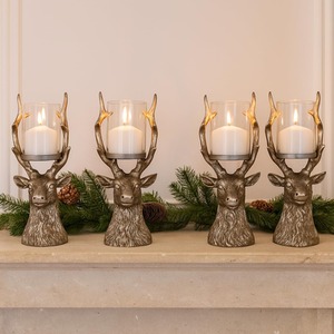 4 pack of Stag Candle Holder Christmas Table Decoration
