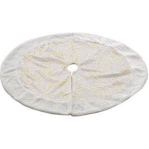 Golden Twig Plush Christmas Tree Skirt