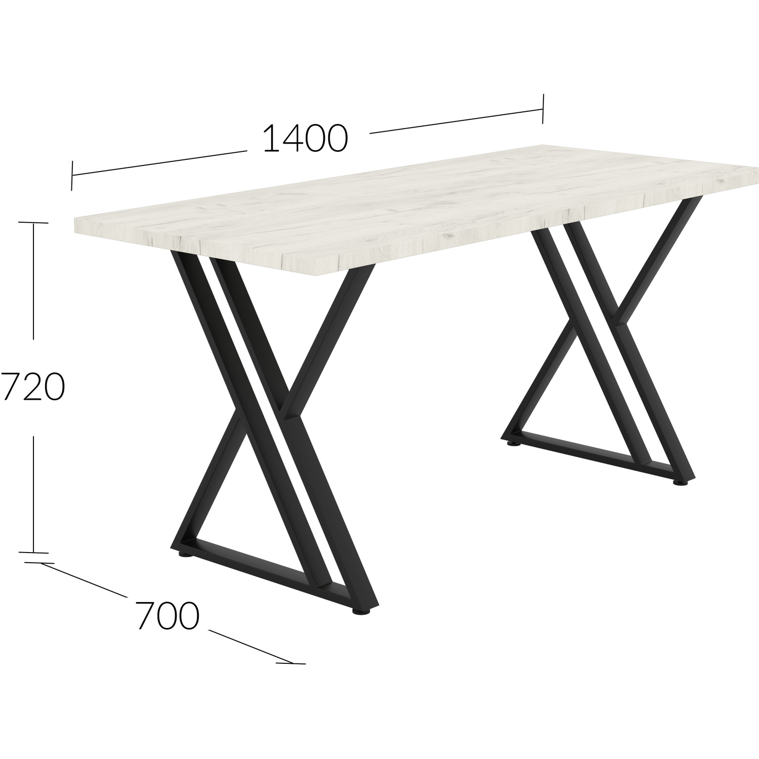 Shefa Line New York 140 Cm Dining Table - White Craft Oak