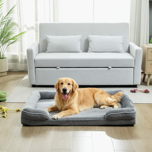 PawHut Dog Bed with Removable Cover and Non-Slip Bottom, Grey