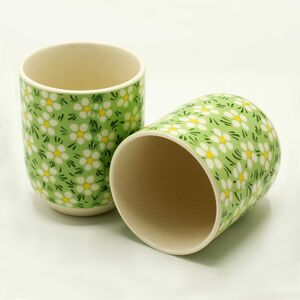 Charming Green Daisy Herbal Tea Cup Set
