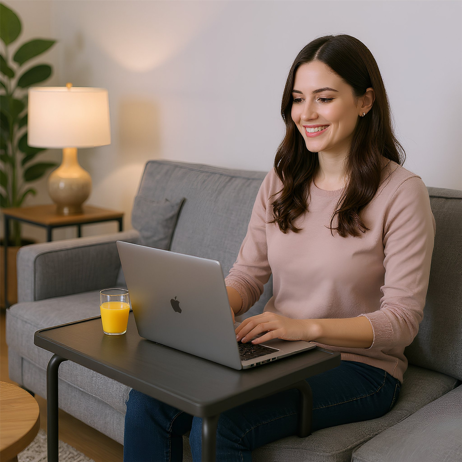 Height Adjustable Folding Laptop Table - Black 2
