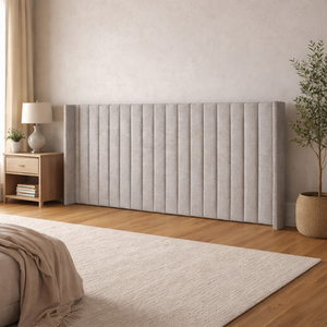 Upholstered Headboard Extra Wide Padded Linen Grey Large Hotel Headboard
