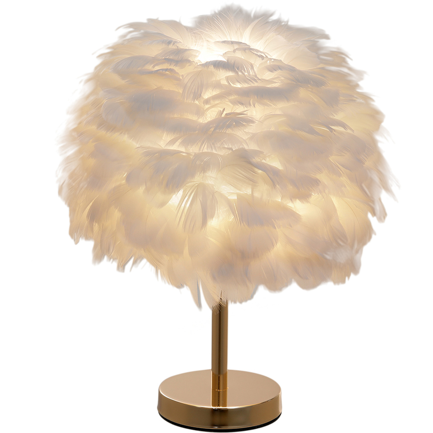 Image of Chic Feather Table Lamp - Gold