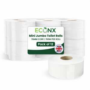12 x Mini Jumbo Toilet Roll 2 Ply 150M Toilet Paper Tissue
