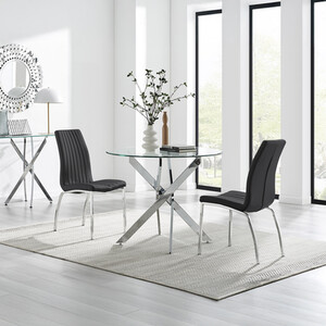 Novara 100cm Round Dining Table 2 Isco Chairs
