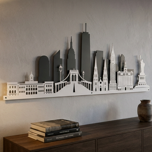 New York Skyline Metal Wall Art 2D