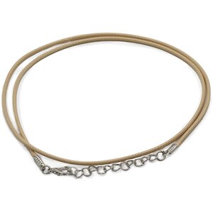 Waxed Cotton Pendant Tan Cord with Metal Clasp