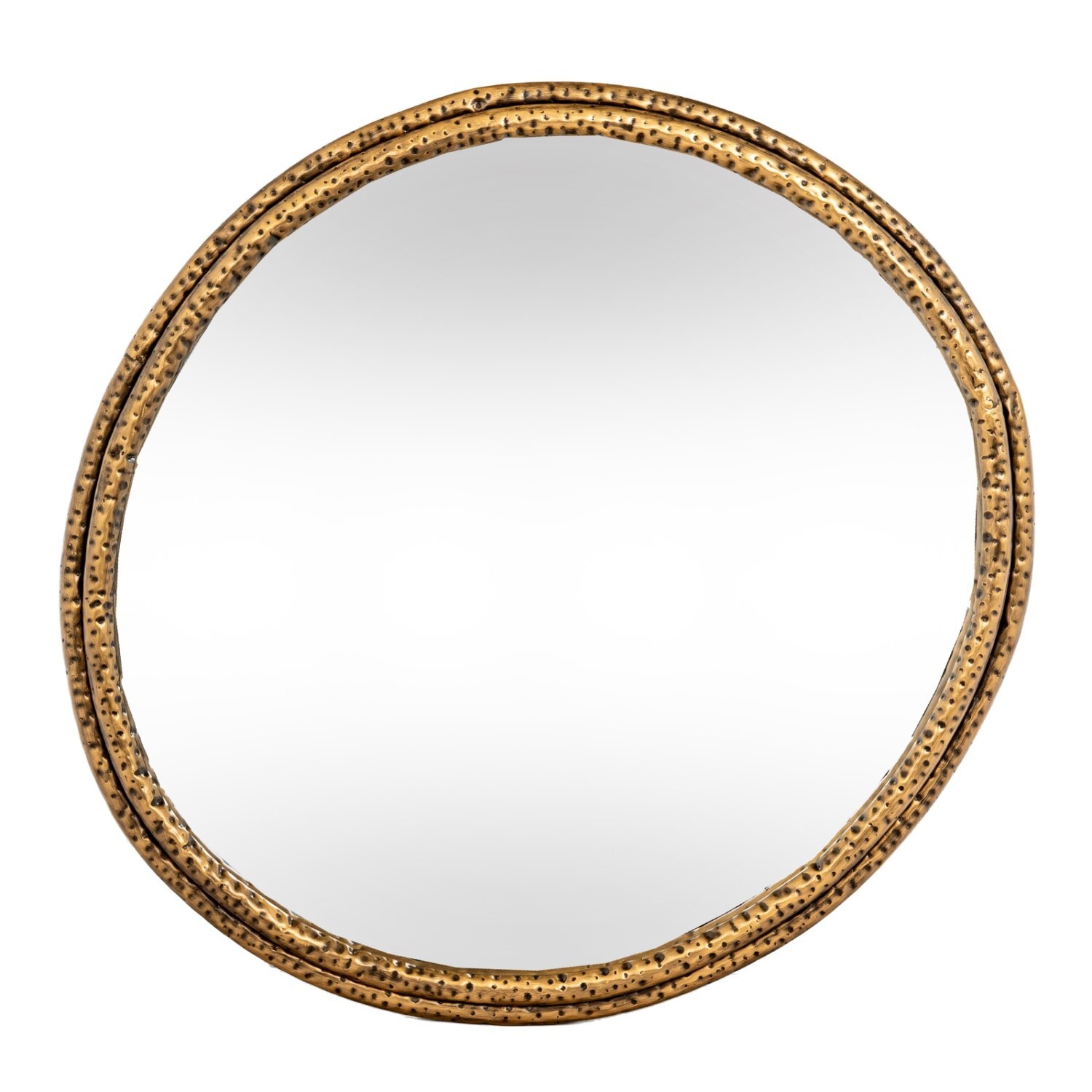 Nahla Medium Mirror With Dimpled Frame Stylish Wall Decor - Gold