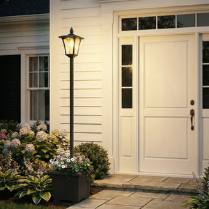 Outsunny 160cm Garden Solar Lamp Post Light Waterproof B30-068V00BK
