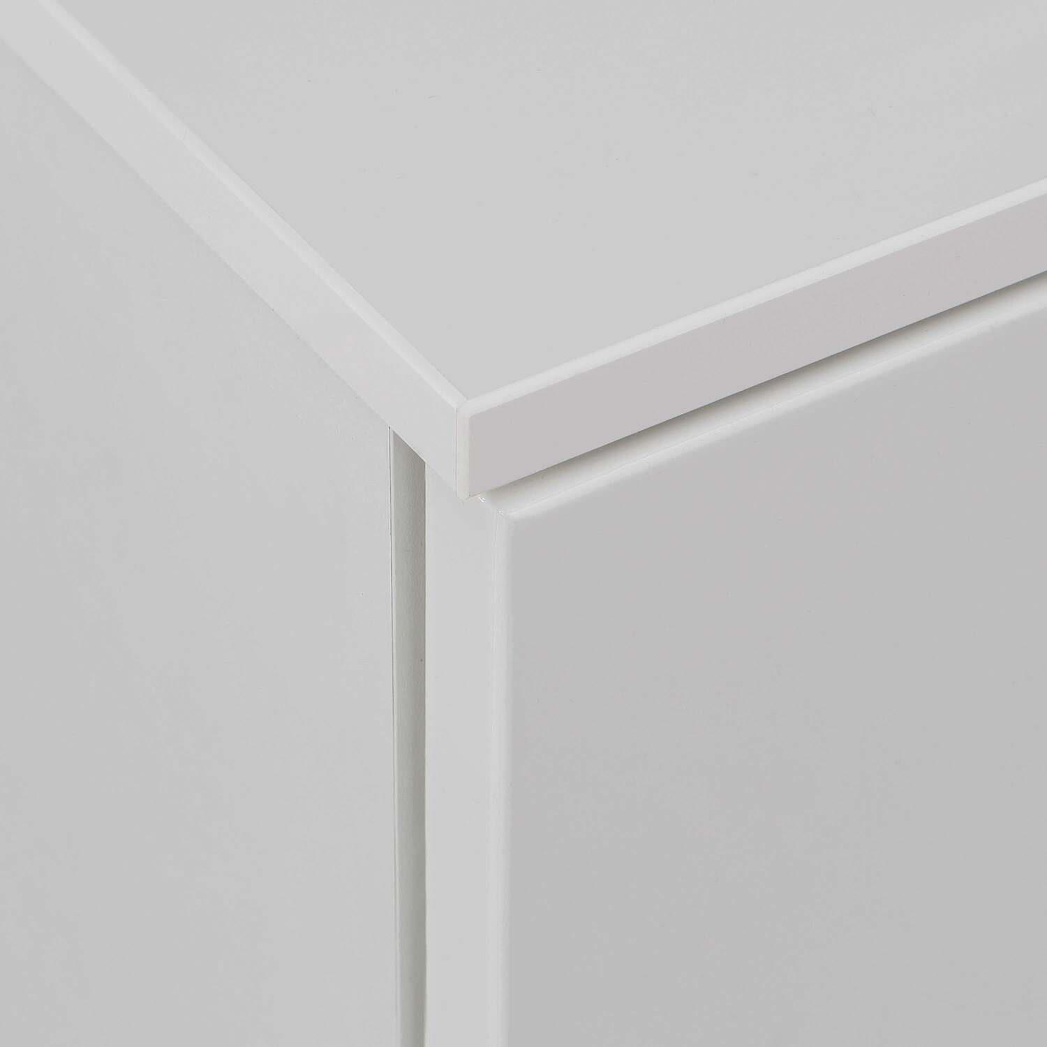 Leipzig High-Gloss White Chest of Drawers - 2 Doors, 2 Drawers - White
